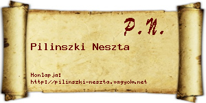 Pilinszki Neszta névjegykártya